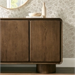 Lumo 3-Door Curved Wood Accent Cabinet in Walnut