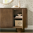 Lumo 3-Door Curved Wood Accent Cabinet in Walnut
