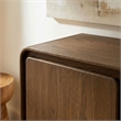 Lumo 3-Door Curved Wood Accent Cabinet in Walnut