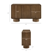 Lumo 3-Door Curved Wood Accent Cabinet in Walnut