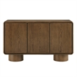 Lumo 3-Door Curved Wood Accent Cabinet in Walnut