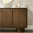 Lumo 3-Door Curved Wood Accent Cabinet in Walnut