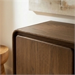Lumo 3-Door Curved Wood Accent Cabinet in Walnut