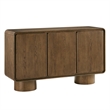 Lumo 3-Door Curved Wood Accent Cabinet in Walnut
