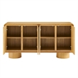 Lumo 4-Door Curved Wood Accent Cabinet in Oak