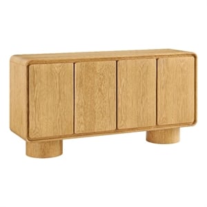 Lumo 4-Door Curved Wood Accent Cabinet in Oak