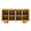 Lumo 4-Door Curved Wood Accent Cabinet in Oak