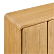 Lumo 4-Door Curved Wood Accent Cabinet in Oak