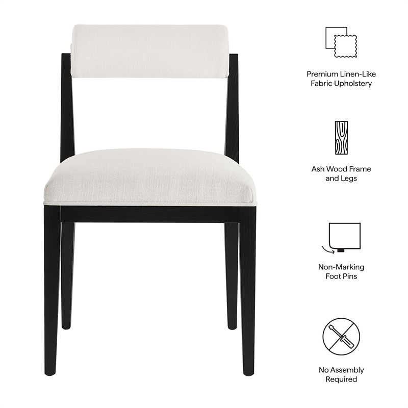 Kai Fabric Dining Chair Set of 2 in Salt