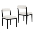 Kai Fabric Dining Chair Set of 2 in Salt