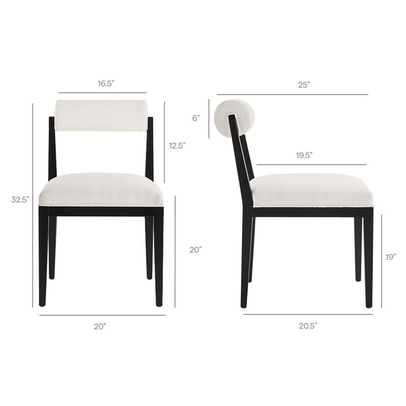 Kai Fabric Dining Chair Set of 2 in Salt