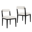 Kai Fabric Dining Chair Set of 2 in Salt