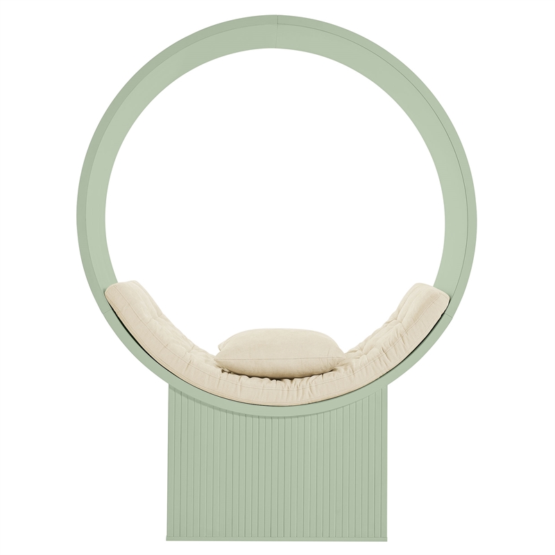 Aperture Round Alcove Accent Chair in Sage Ivory