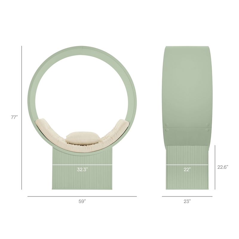 Aperture Round Alcove Accent Chair in Sage Ivory