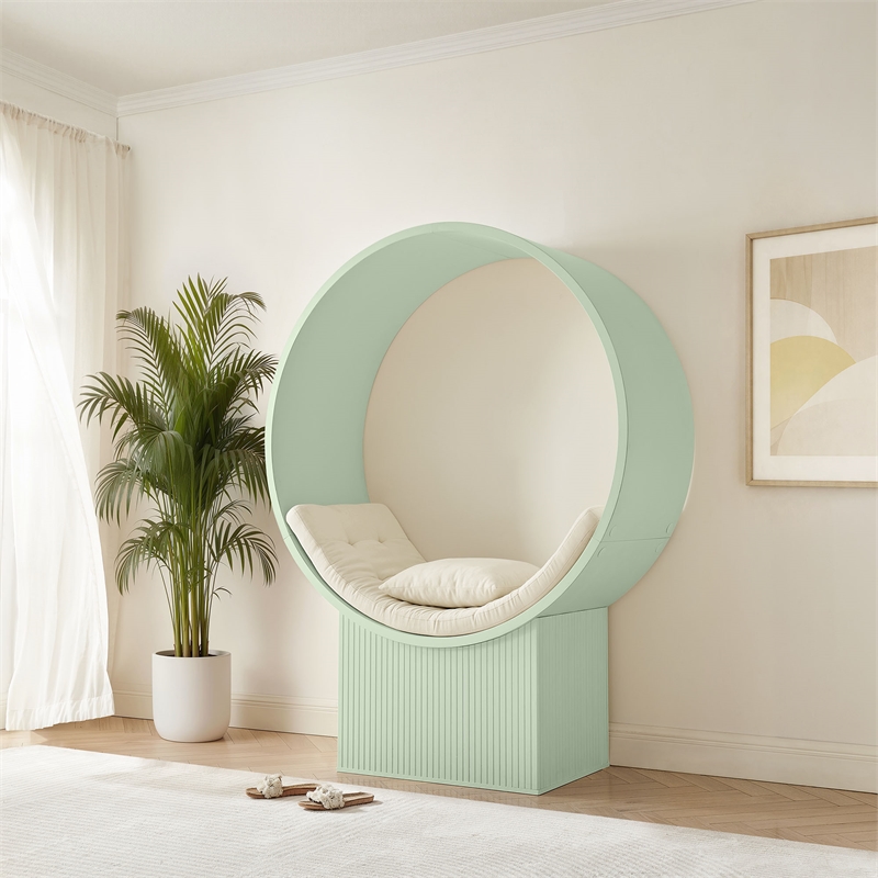 Aperture Round Alcove Accent Chair in Sage Ivory