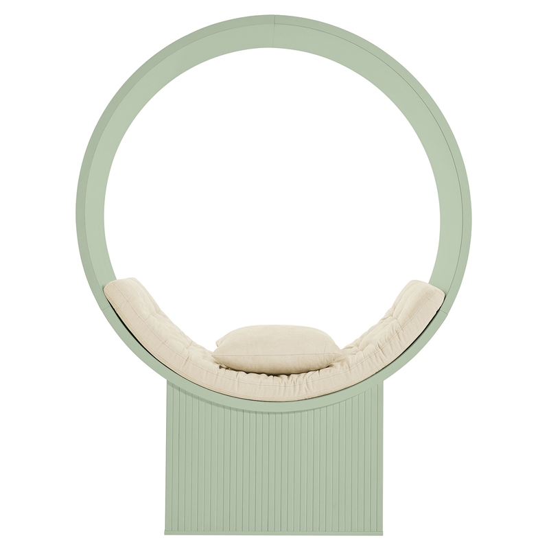 Aperture Round Alcove Accent Chair in Sage Ivory