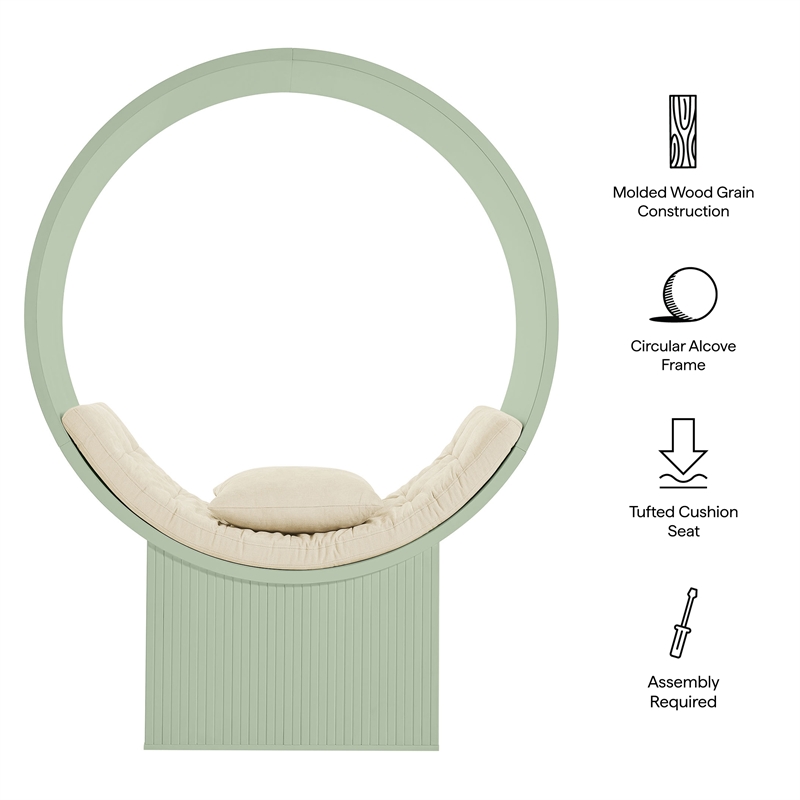 Aperture Round Alcove Accent Chair in Sage Ivory