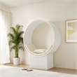 Aperture Round Alcove Accent Chair in White Ivory
