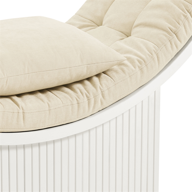 Aperture Round Alcove Accent Chair in White Ivory