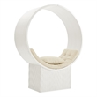 Aperture Round Alcove Accent Chair in White Ivory