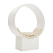 Aperture Round Alcove Accent Chair in White Ivory