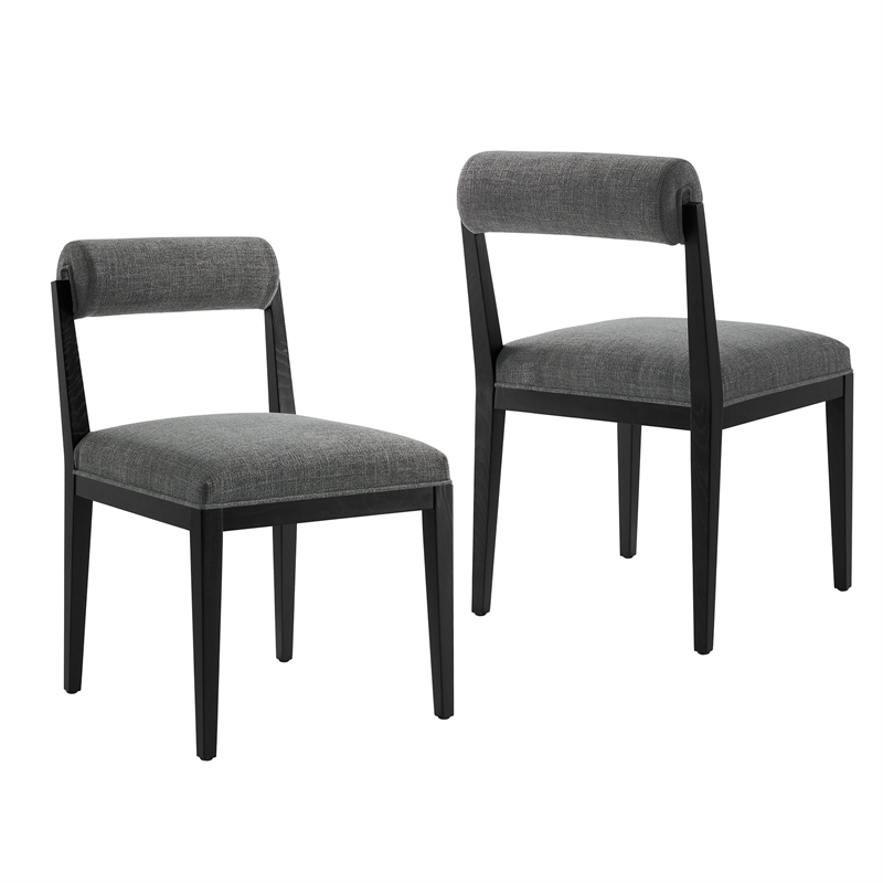Kai Fabric Dining Chair Set of 2 in Charcoal