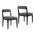 Kai Fabric Dining Chair Set of 2 in Charcoal