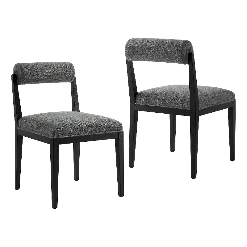 Kai Fabric Dining Chair Set of 2 in Charcoal