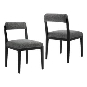 Kai Fabric Dining Chair Set of 2 in Charcoal