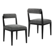 Kai Fabric Dining Chair Set of 2 in Charcoal