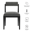 Kai Fabric Dining Chair Set of 2 in Charcoal