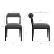 Kai Fabric Dining Chair Set of 2 in Charcoal