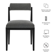 Kai Fabric Dining Chair Set of 2 in Charcoal