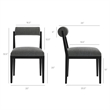 Kai Fabric Dining Chair Set of 2 in Charcoal
