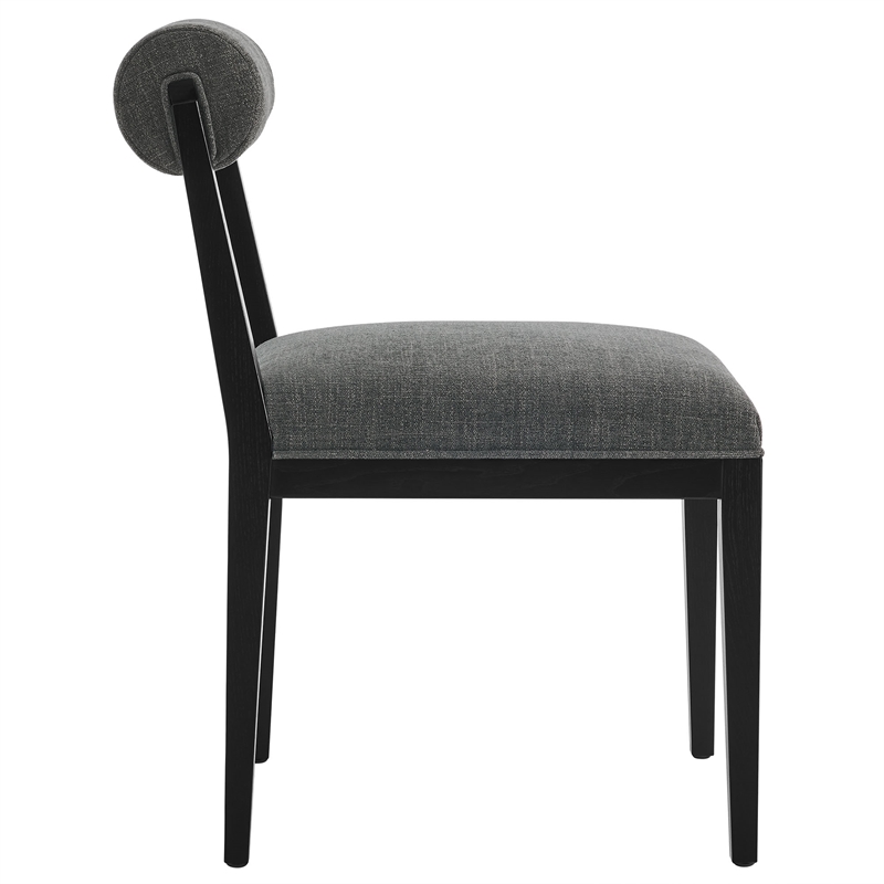 Kai Fabric Dining Chair Set of 2 in Charcoal