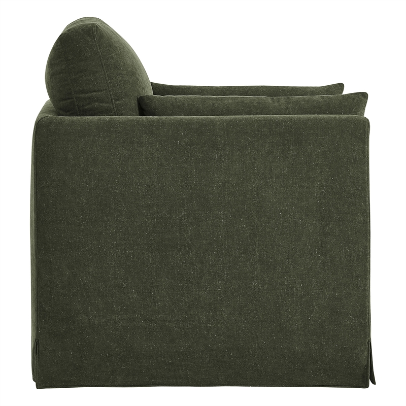 Wellfleet Slipcovered Linen-Blend Armchair in Sage