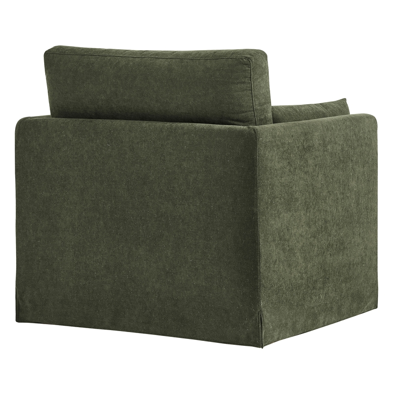Wellfleet Slipcovered Linen-Blend Armchair in Sage