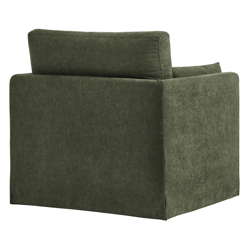 Wellfleet Slipcovered Linen-Blend Armchair in Sage