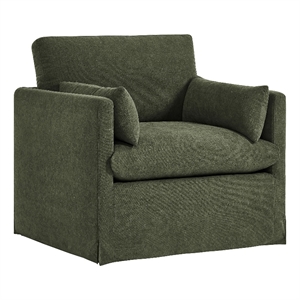 Wellfleet Slipcovered Linen-Blend Armchair in Sage