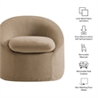 Sadie Slipcovered Linen-Blend Round Accent Chair in Almond