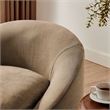Sadie Slipcovered Linen-Blend Round Accent Chair in Almond
