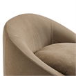 Sadie Slipcovered Linen-Blend Round Accent Chair in Almond