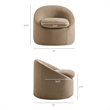 Sadie Slipcovered Linen-Blend Round Accent Chair in Almond