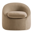 Sadie Slipcovered Linen-Blend Round Accent Chair in Almond