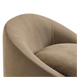 Sadie Slipcovered Linen-Blend Round Accent Chair in Almond