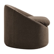 Sadie Slipcovered Linen-Blend Round Accent Chair in Cocoa