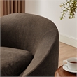 Sadie Slipcovered Linen-Blend Round Accent Chair in Cocoa