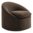 Sadie Slipcovered Linen-Blend Round Accent Chair in Cocoa