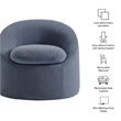 Sadie Slipcovered Linen-Blend Round Accent Chair in Denim