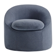 Sadie Slipcovered Linen-Blend Round Accent Chair in Denim